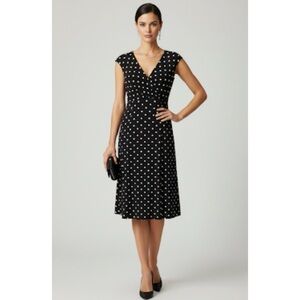 Lauren Ralph Lauren Black & White Polkadot Dress Size 2P